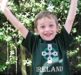 Children's Youth Kids Ireland embroidered Crew T-Shirt, Forest Green