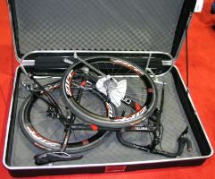 bike laid in open case