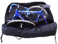 bike packed in case from top