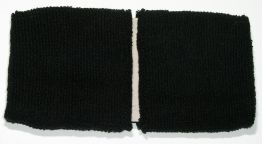 Cotton sweatband wristband pair sweat band BLACK  